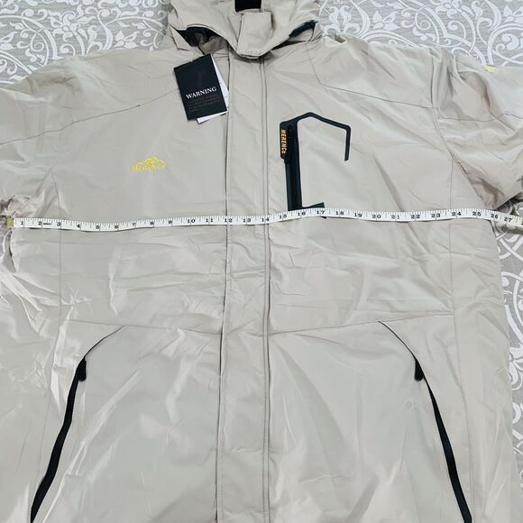 Merence Jacket Men XL Beige Outdoor Weathergear Sport Oscilator Hooded Comfy NWT - Picture 7 of 16